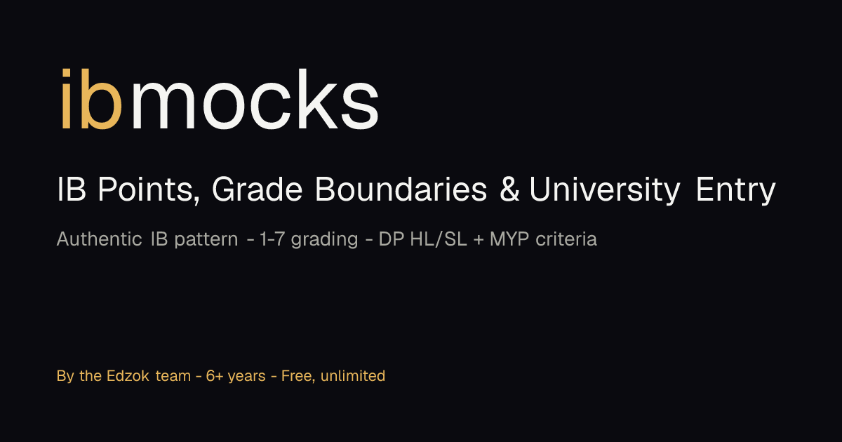 IB Points, Grade Boundaries & University Entry · ibmocks